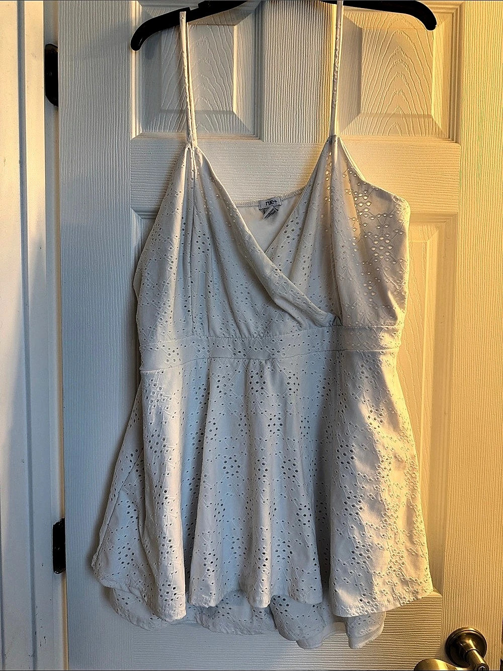 rue21 White Eyelet Lace Surplice Romper